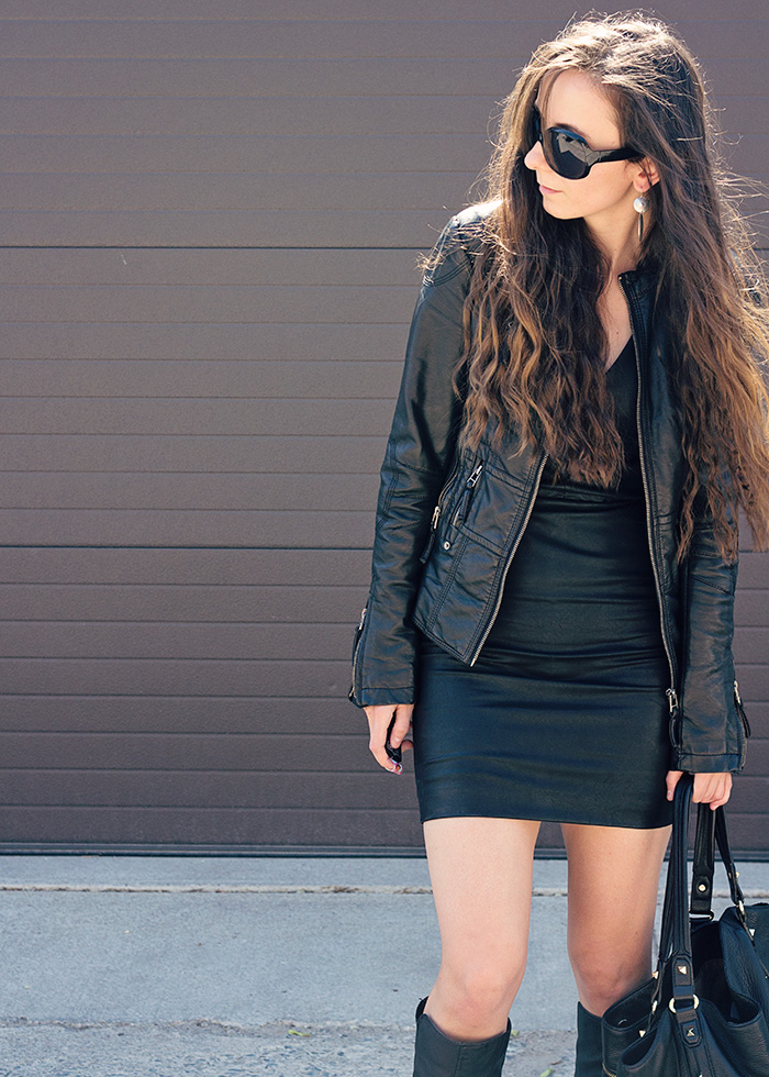Black-leather-dress-and-jacket